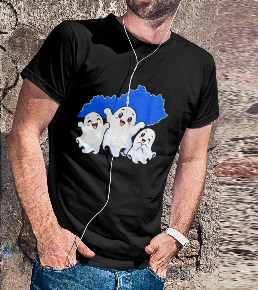 Ghosts And Kentucky State Map Halloween Fun T-Shirt
