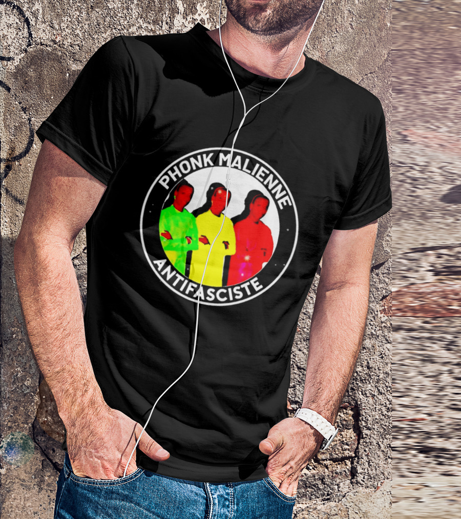 Phonk Malienne Antifasciste Music Mali Circle T-Shirt