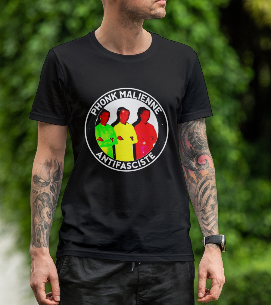 Phonk Malienne Antifasciste Music Mali Circle T-Shirt