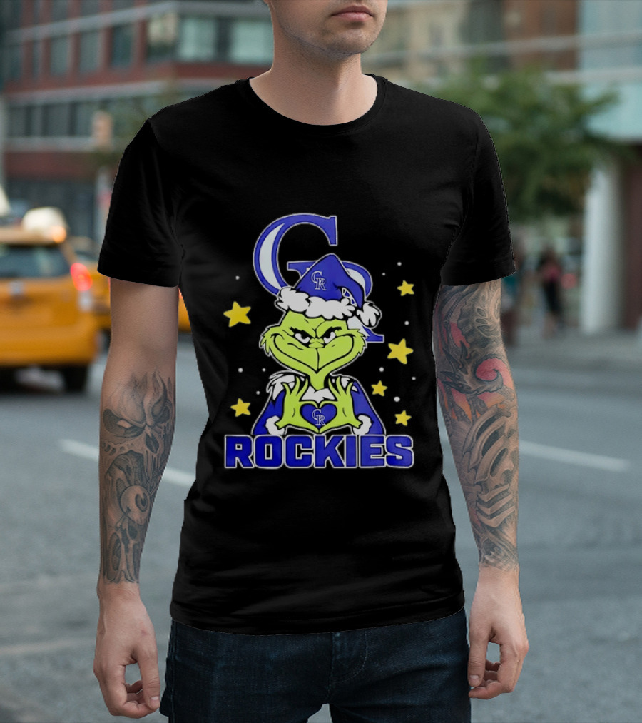 Grinch Colorado Rockies Christmas 2026 I Hate Everybody Except Rockies T-Shirt
