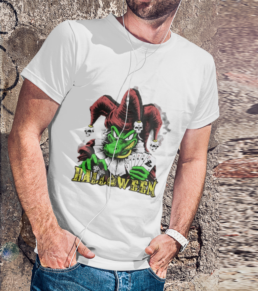 Halloween Joker Crocodile Dice Playing Cards Skulls T-Shirt