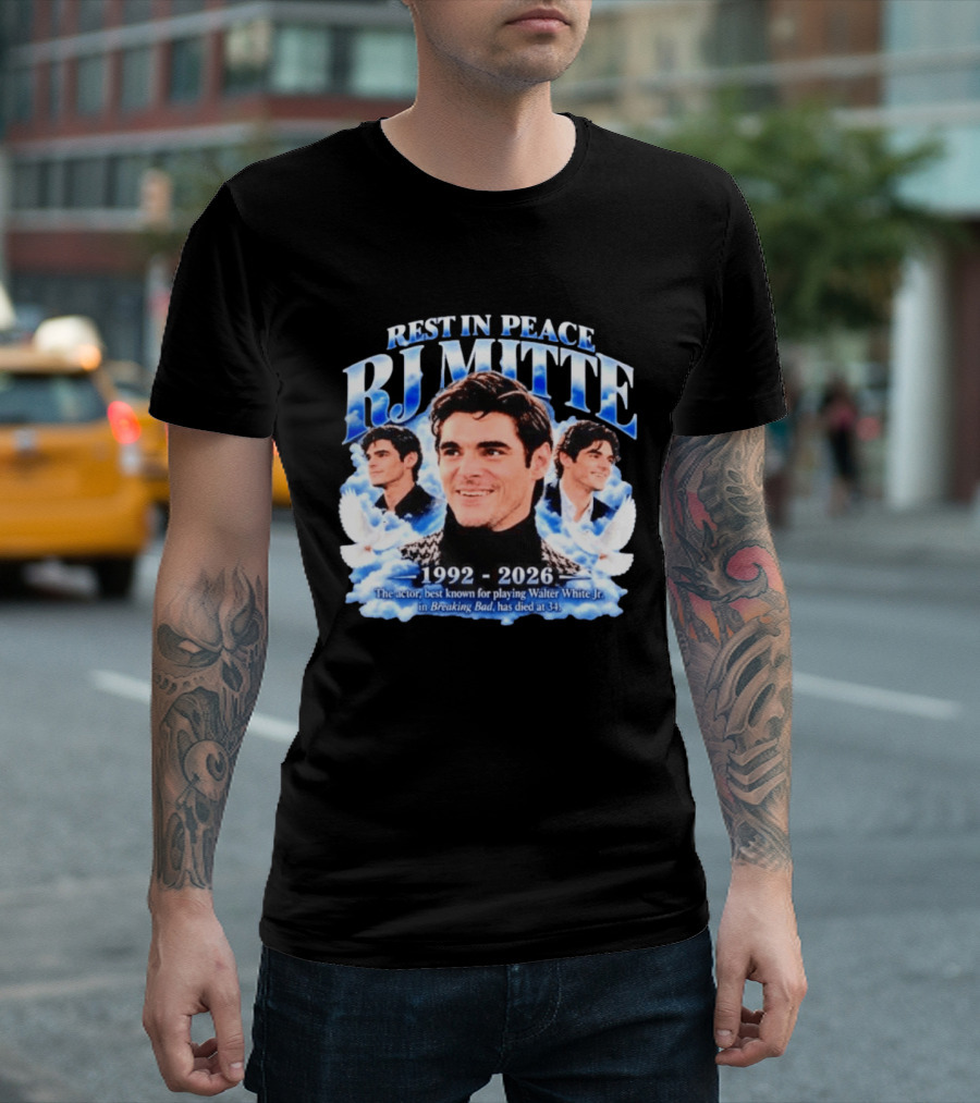 Rest In Peace RJ Mitte 1992 2026 Walter White Jr. Breaking Bad Actor T-Shirt