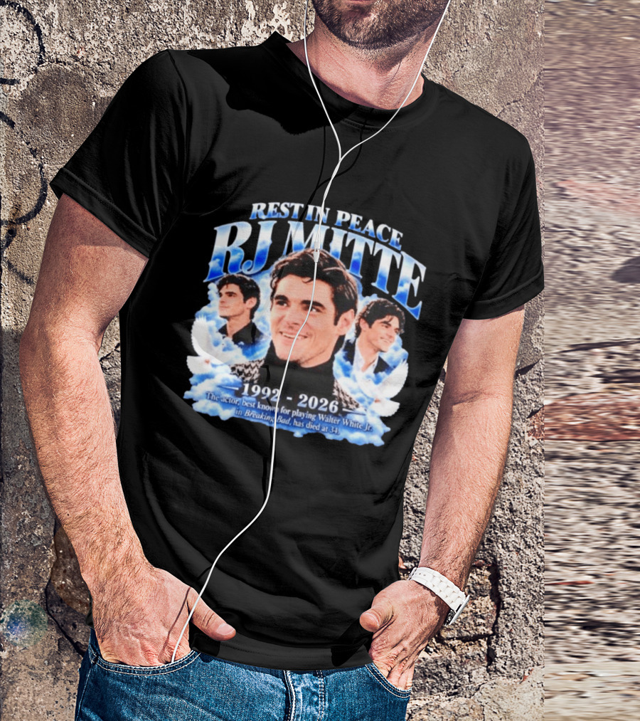 Rest In Peace RJ Mitte 1992 2026 Walter White Jr. Breaking Bad Actor T-Shirt
