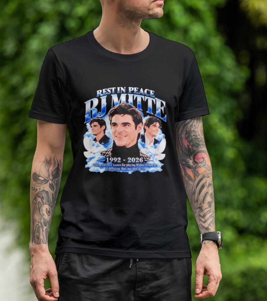 Rest In Peace RJ Mitte 1992 2026 Walter White Jr. Breaking Bad Actor T-Shirt