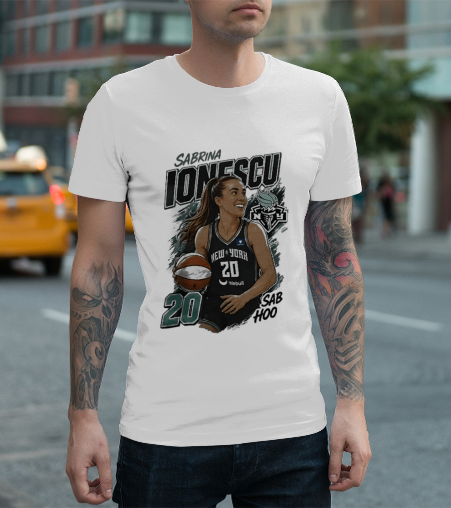 New York Liberty Sabrina Ionescu 2026 20 Sab Hoop T-Shirt