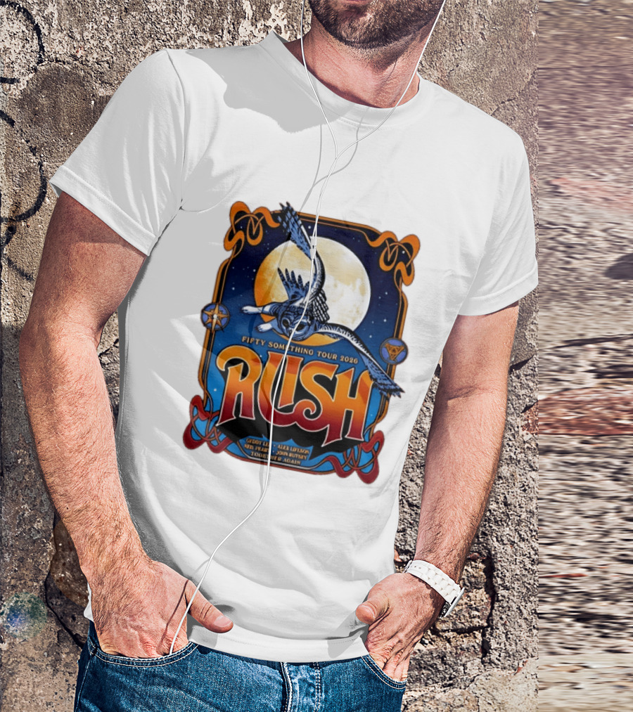 Rush Fifty Something Tour 2026 Geddy Lee Alex Lifeson Neil Peart John Rutsey Together Again Owl Moon T-Shirt