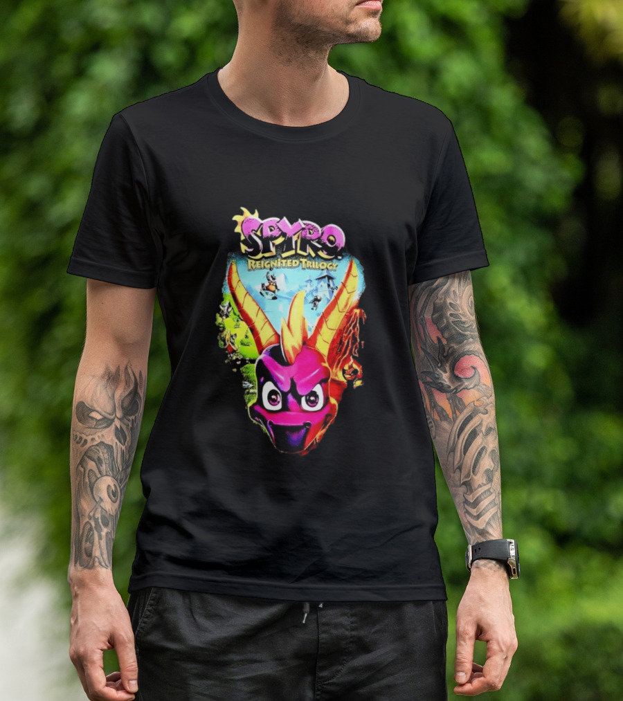 Spyro Reignited Trilogy PlayStation Game Dragon Character Image T-Shirt