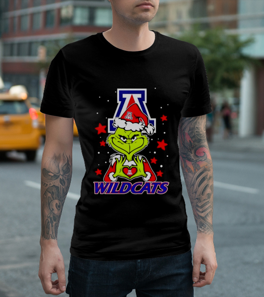 Arizona Wildcats Christmas Grinch NCAA Fan Gear T-Shirt