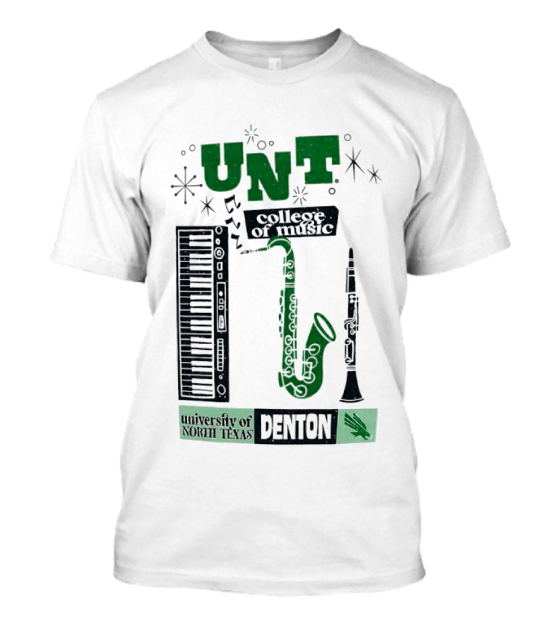 UNT College Of Music University Of North Texas Denton Music Instruments T-Shirt