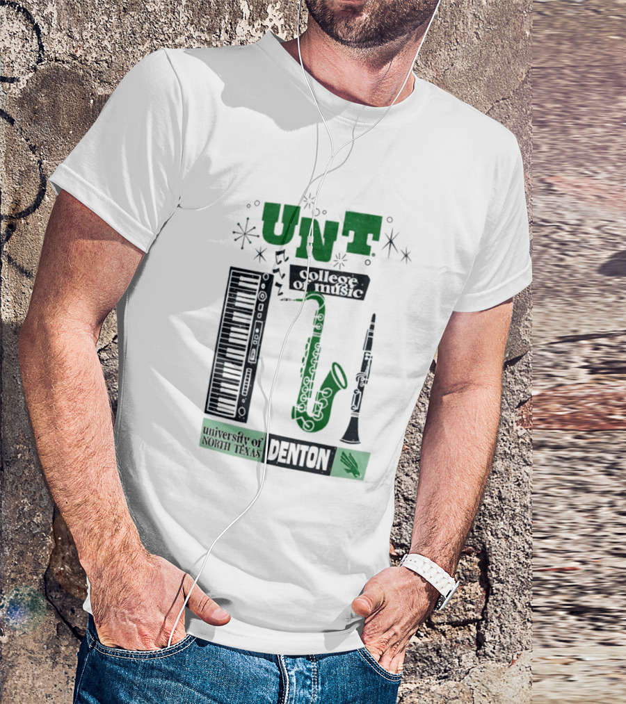 UNT College Of Music University Of North Texas Denton Music Instruments T-Shirt