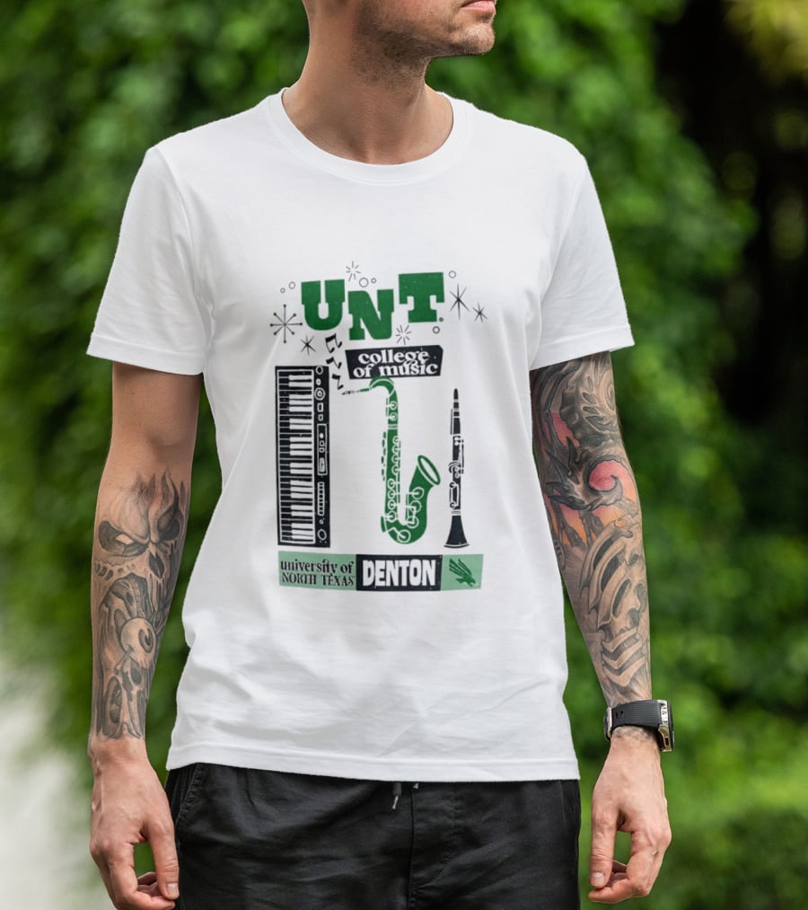 UNT College Of Music University Of North Texas Denton Music Instruments T-Shirt