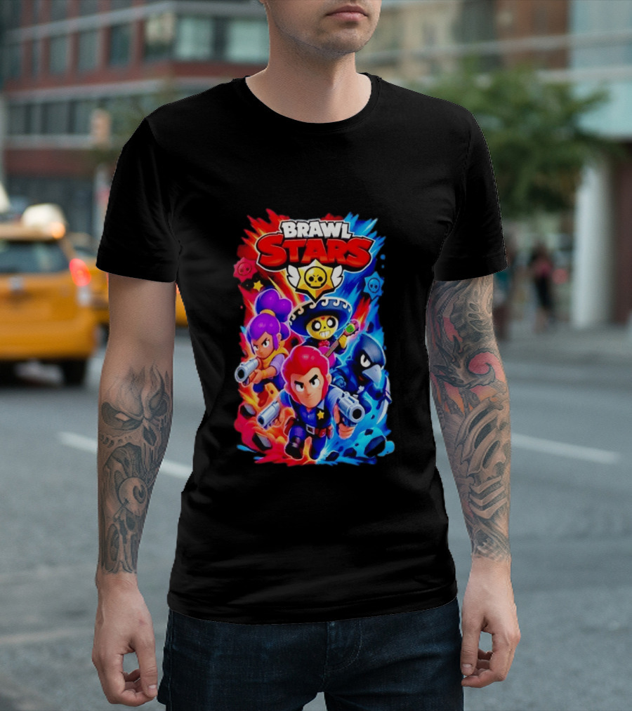 Brawl Stars Characters Action Group Gaming Showdown T-Shirt