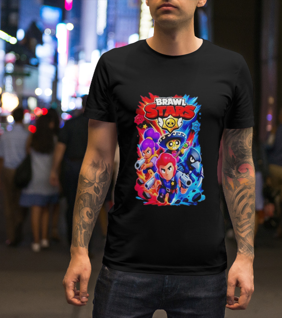 Brawl Stars Characters Action Group Gaming Showdown T-Shirt