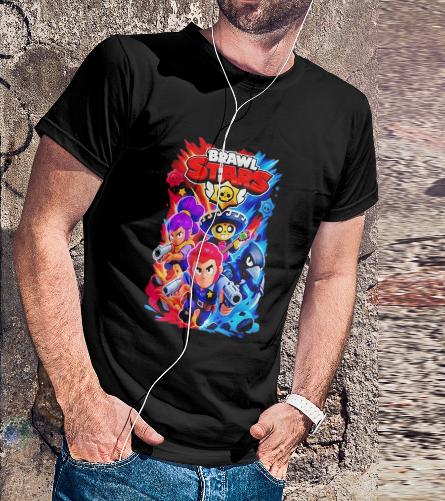 Brawl Stars Characters Action Group Gaming Showdown T-Shirt