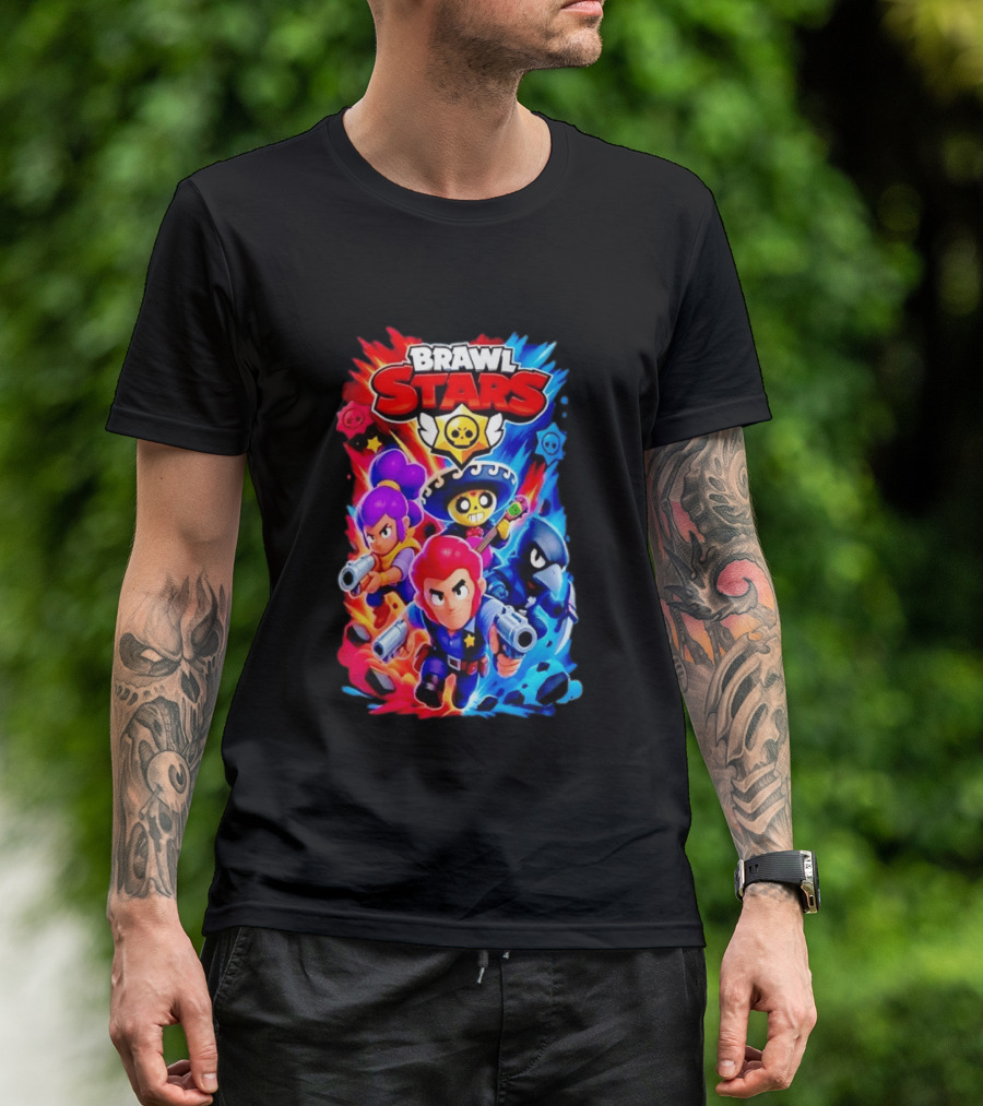 Brawl Stars Characters Action Group Gaming Showdown T-Shirt