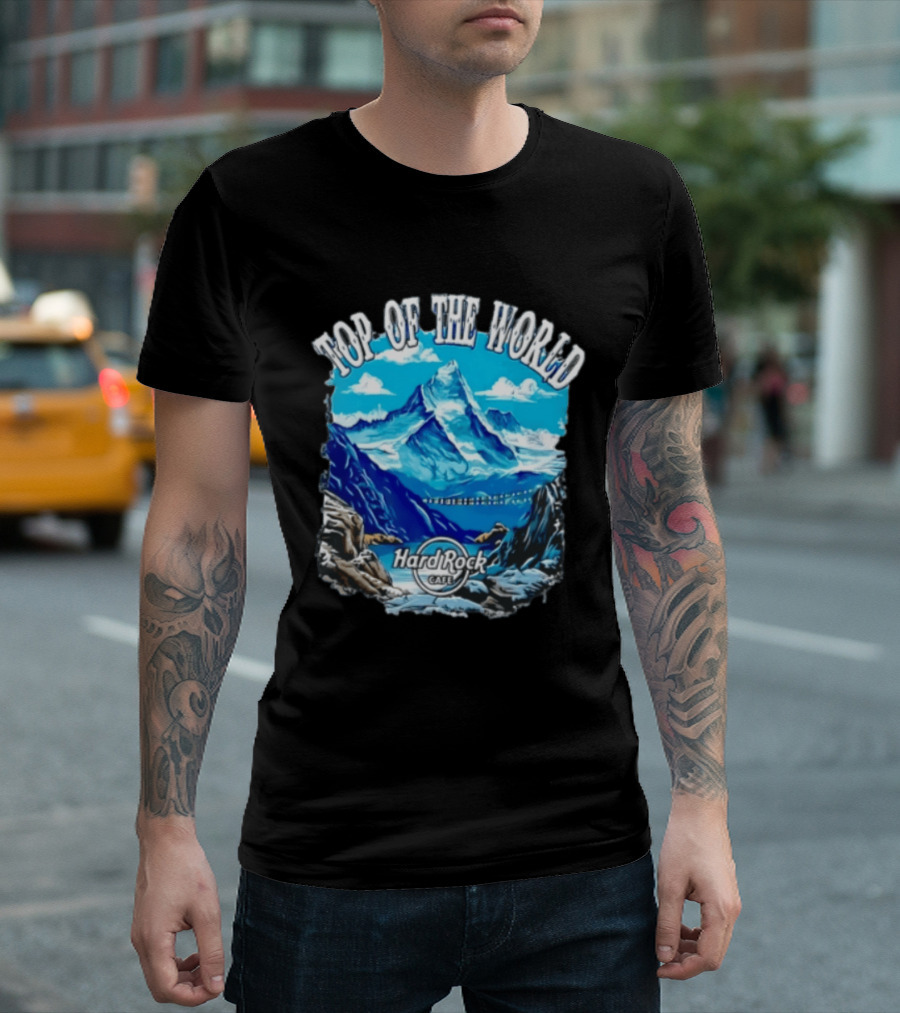 Top Of The World Hard Rock Cafe Snowy Mountain Peak Blue Sky T-Shirt