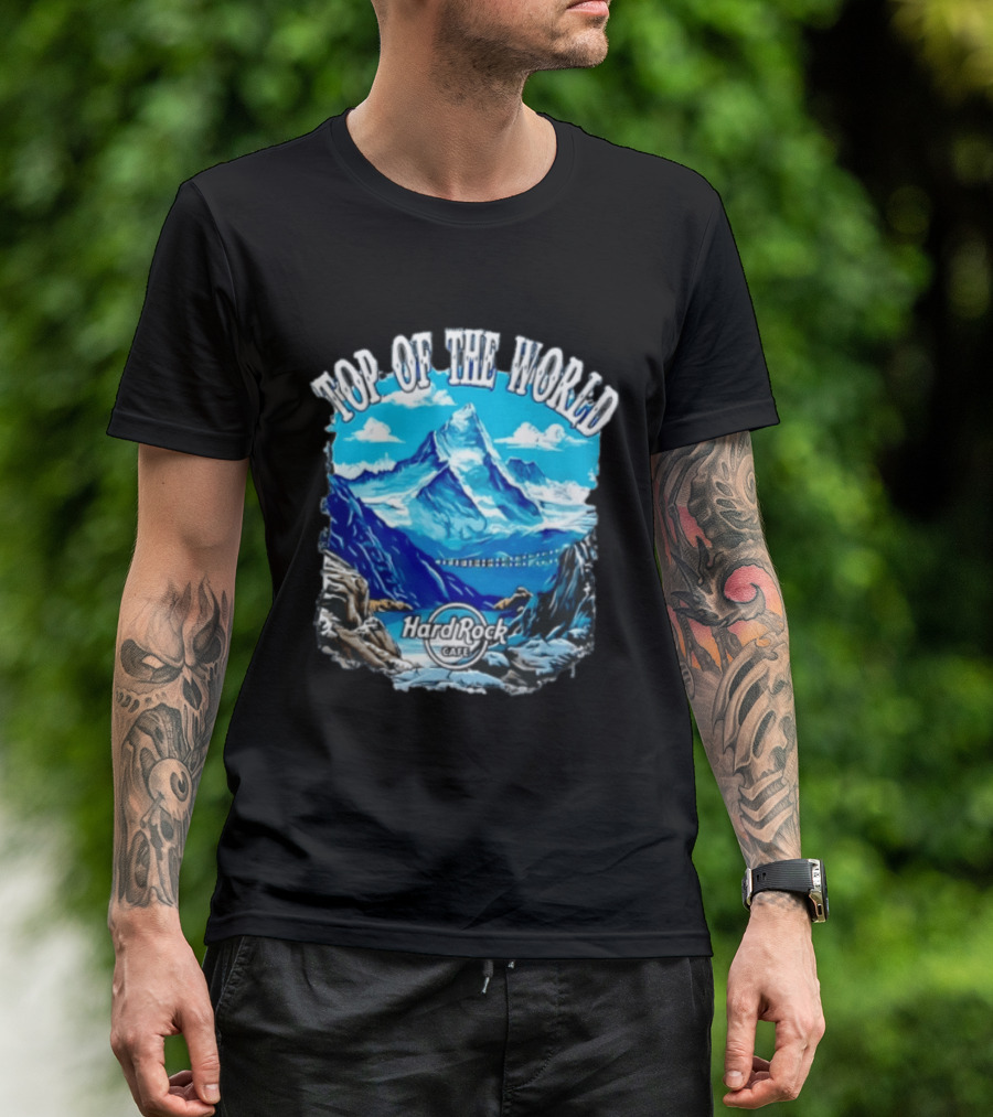 Top Of The World Hard Rock Cafe Snowy Mountain Peak Blue Sky T-Shirt