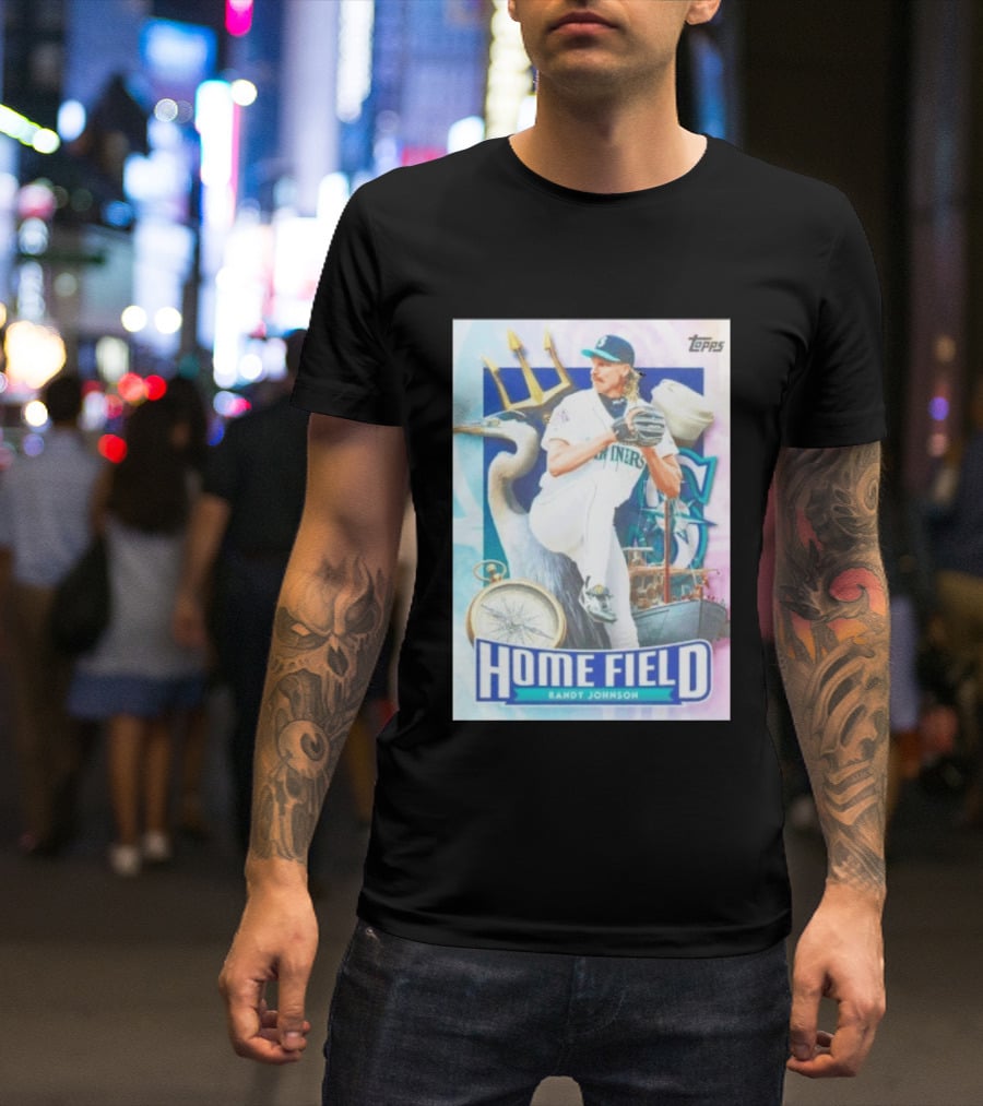 Randy Johnson Seattle Mariners Topps Home Field Baseball Card Mariners T-Shirt