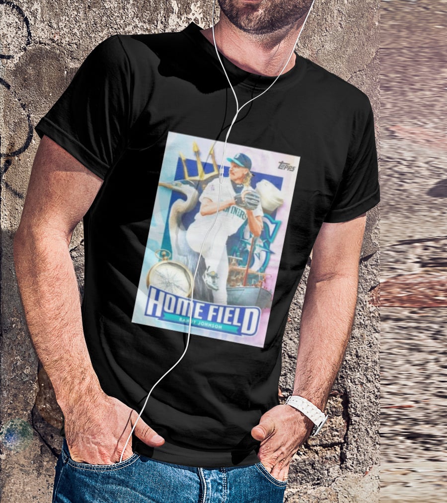 Randy Johnson Seattle Mariners Topps Home Field Baseball Card Mariners T-Shirt