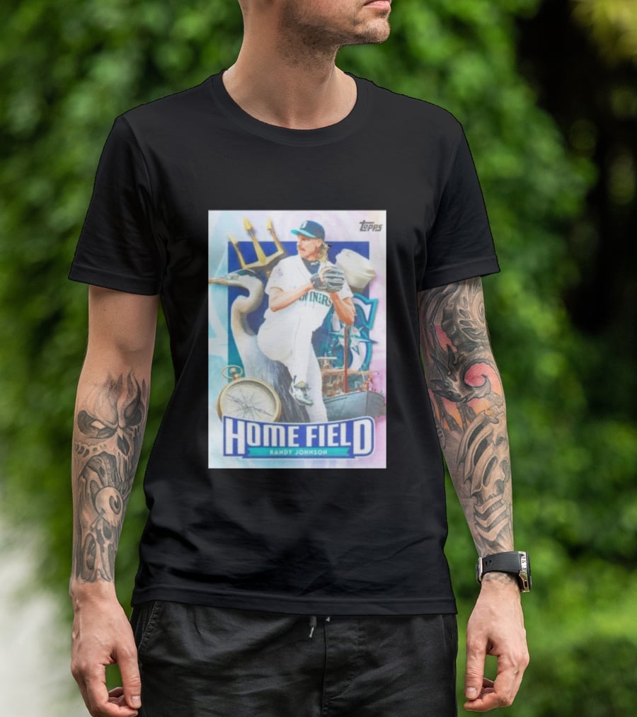 Randy Johnson Seattle Mariners Topps Home Field Baseball Card Mariners T-Shirt
