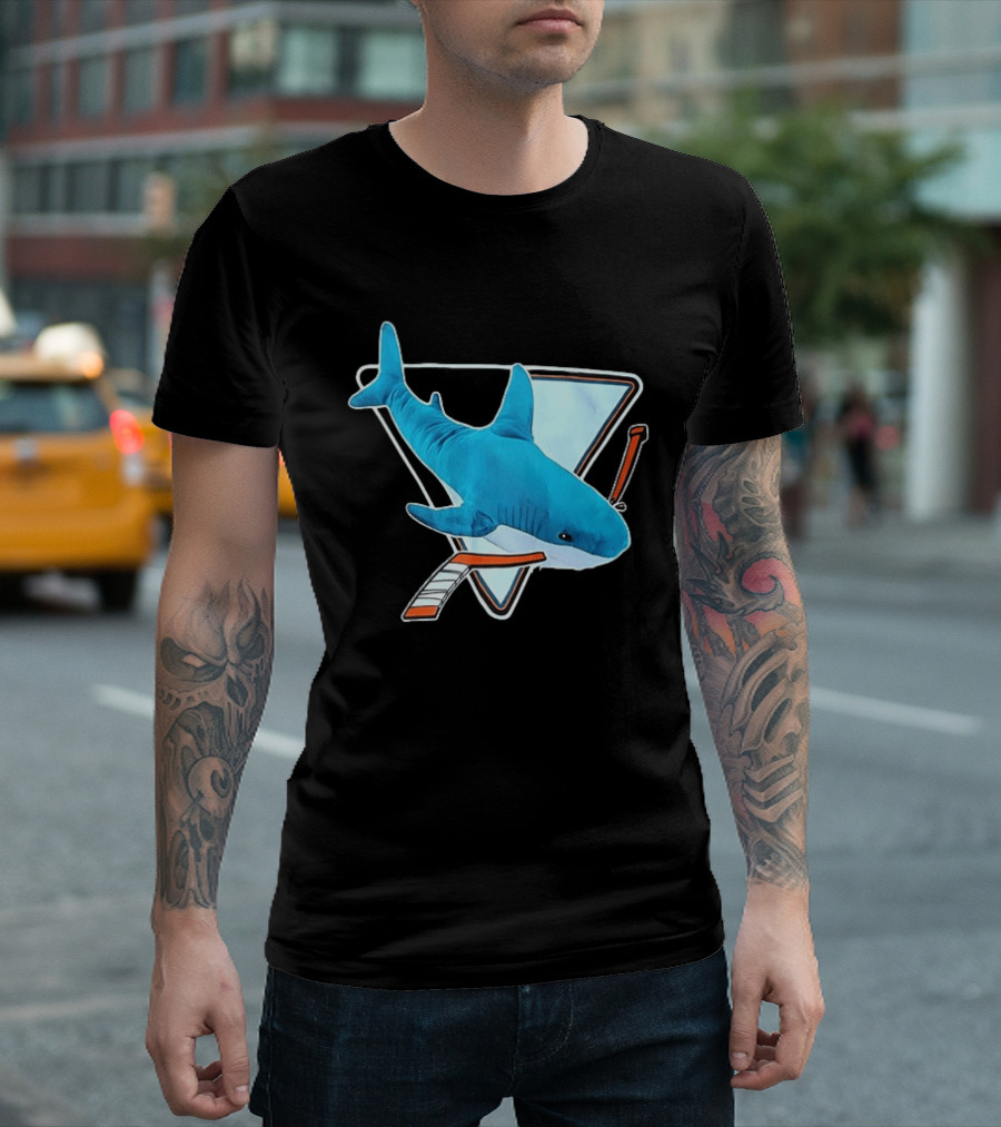 San Jose Sharks Hockey Stick Triangle Plush Toy T-Shirt