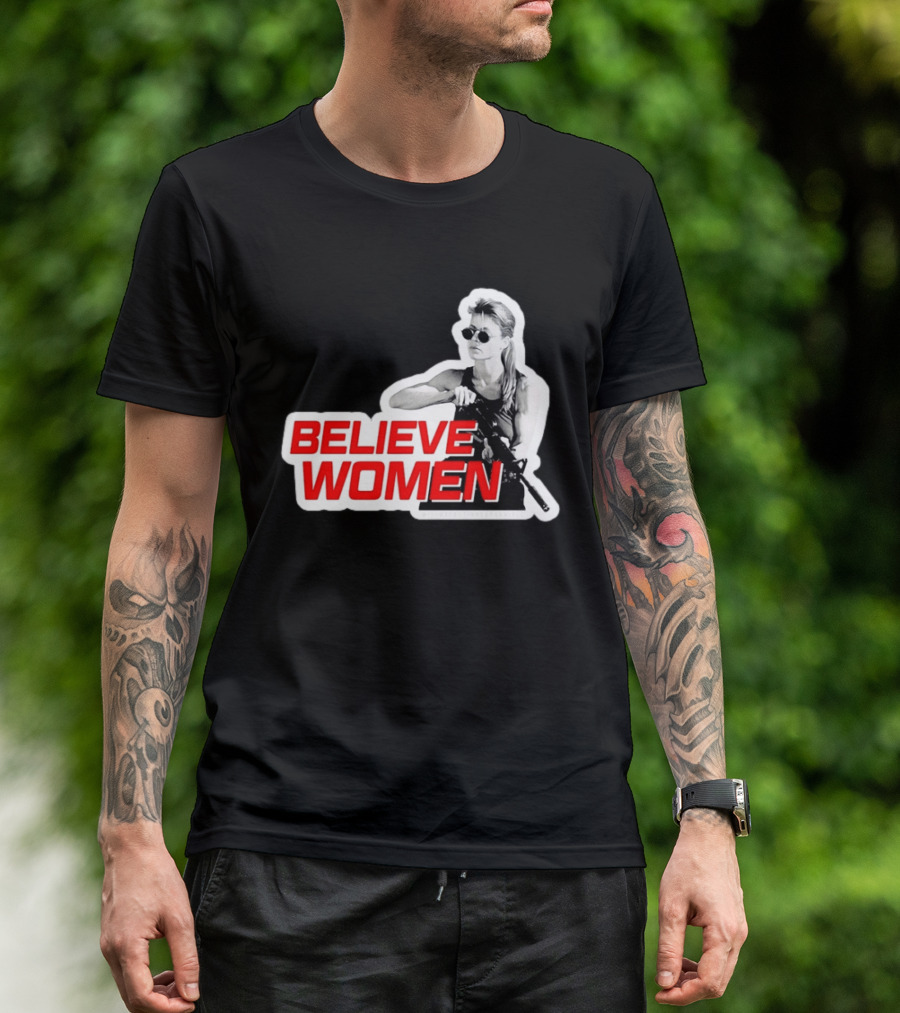 Believe Women Sarah Connor Terminator Halftone T-Shirt