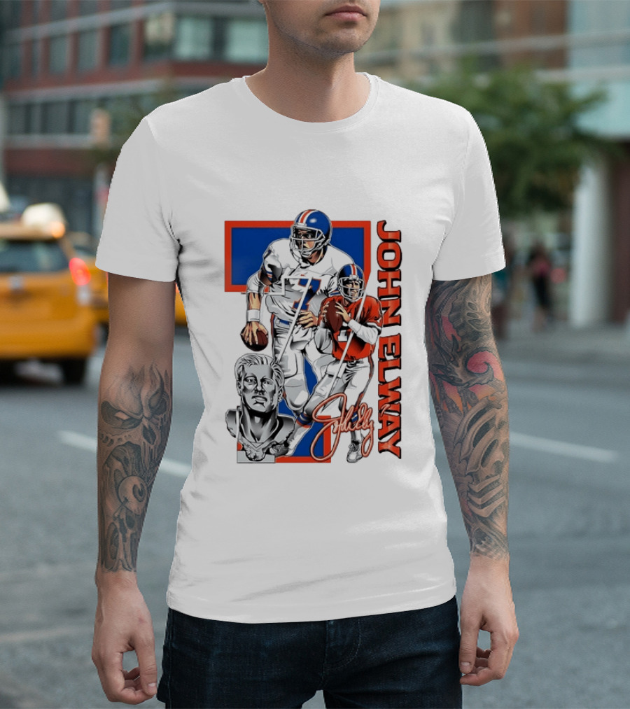 John Elway Denver Broncos Number 7 Quarterback T-Shirt