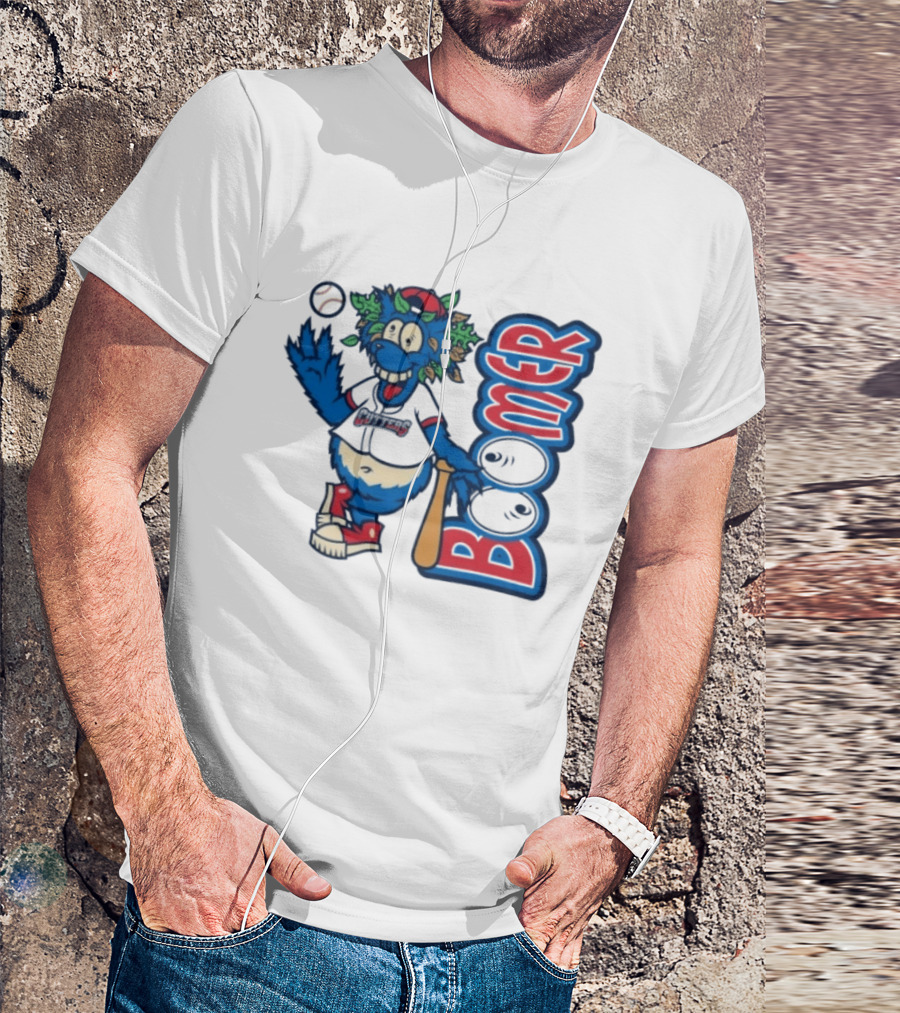 Boomer The Cutters Baseball Mascot With Bat And Ball T-Shirt