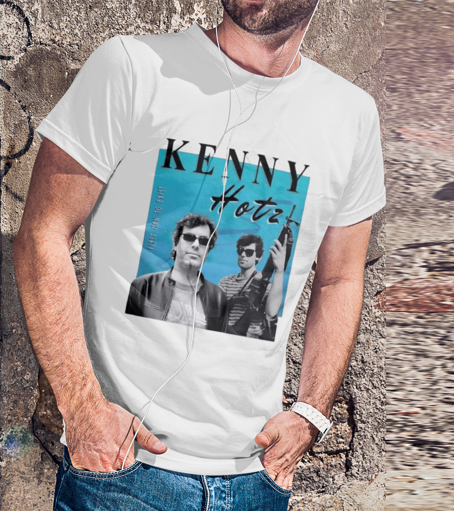 Kenny Hotz First Man To Exist Black And White Sunglasses Gun Image T-Shirt