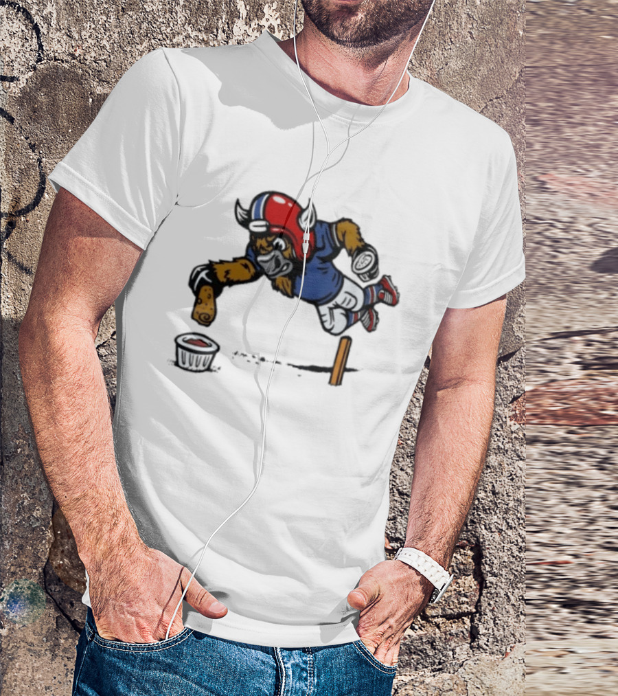Buffalo Bills Mascot Football Helmet Diving Tortilla Chip Gameday Dip T-Shirt