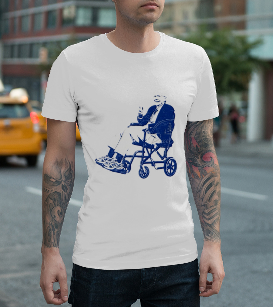 Kentucky Political Humor Go For Two Finger Man In Wheelchair Sneakers T-Shirt