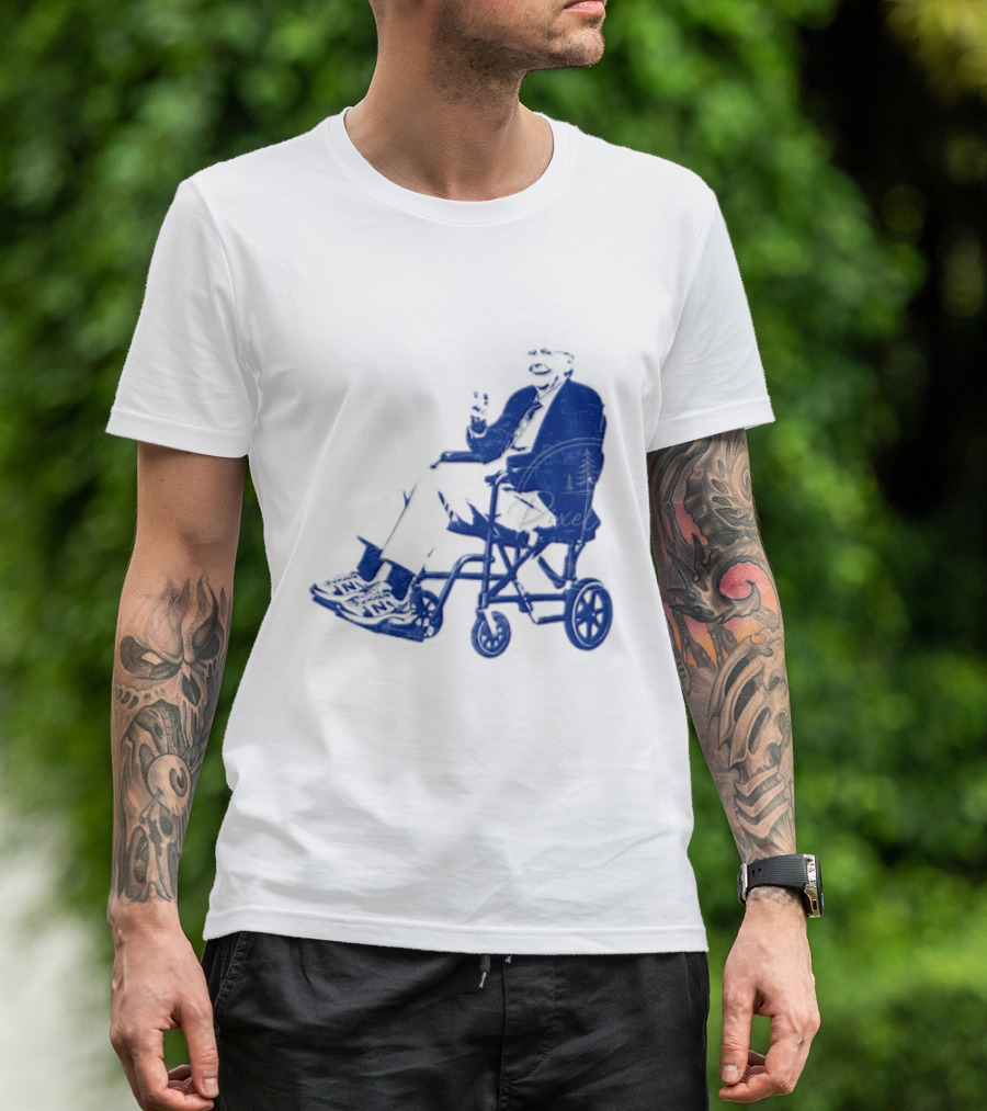 Kentucky Political Humor Go For Two Finger Man In Wheelchair Sneakers T-Shirt