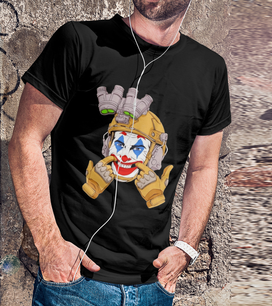 Joker Tactical Soldier Helmet Night Vision Clown Face T-Shirt