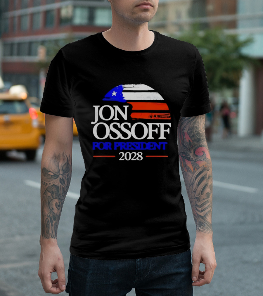 Jon Ossoff For President 2028 American Flag T-Shirt