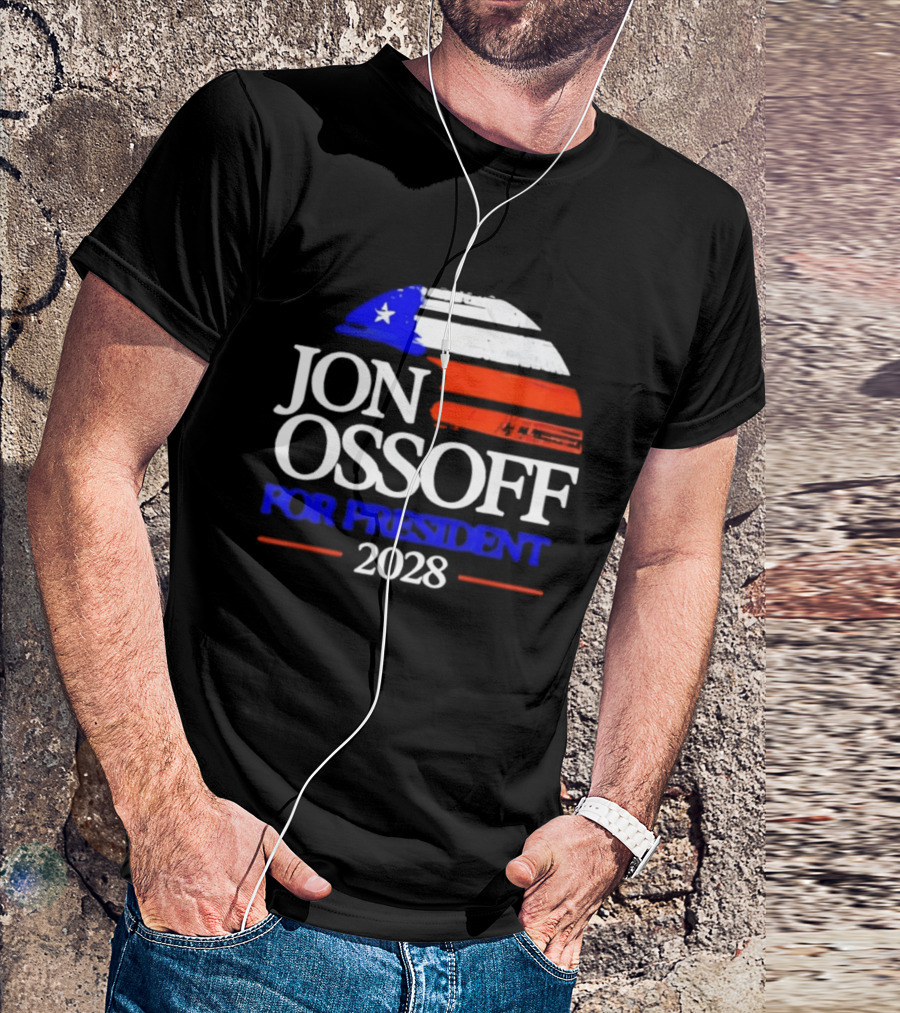 Jon Ossoff For President 2028 American Flag T-Shirt
