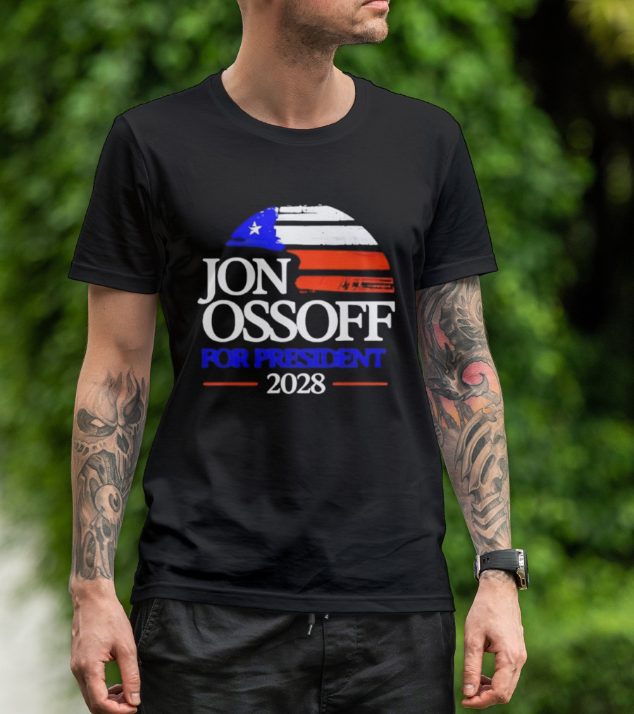 Jon Ossoff For President 2028 American Flag T-Shirt