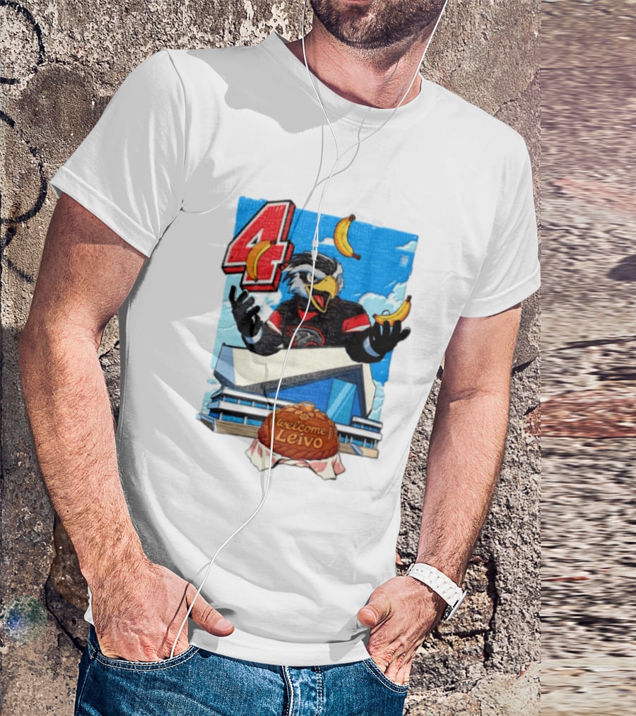 Leivo Welcome 4 Hawk In Hockey Jersey With Bananas In Front Of Arena T-Shirt