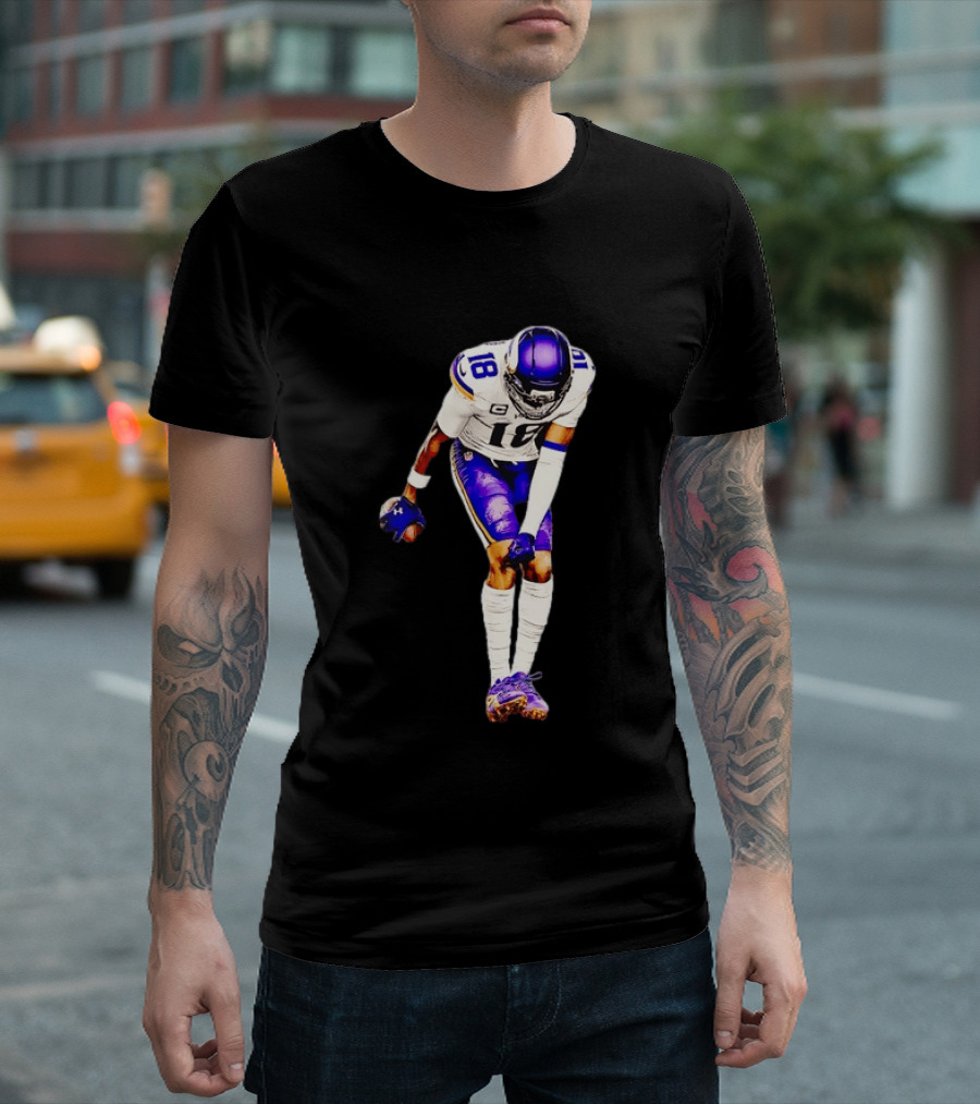 Justin Jefferson 18 Minnesota Vikings Football Player Celebration T-Shirt