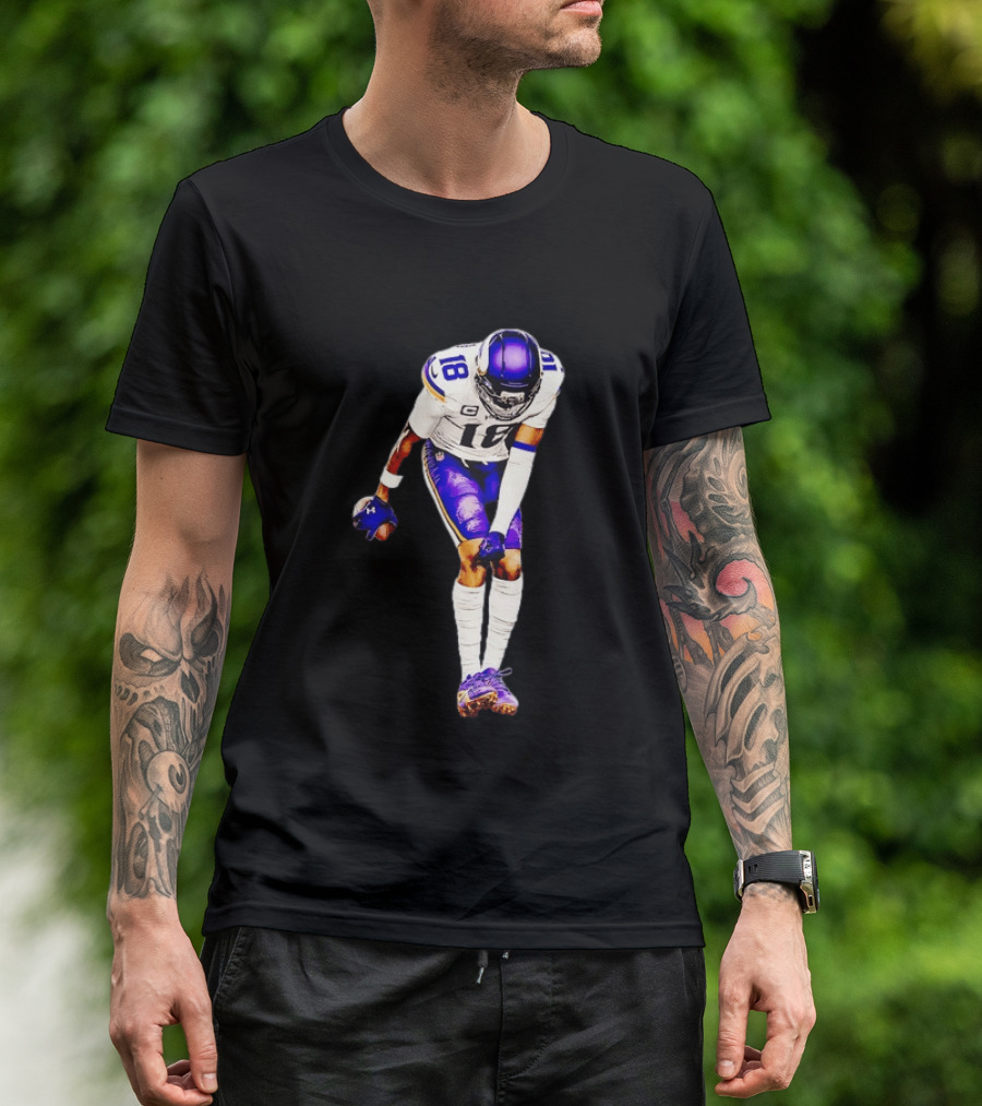 Justin Jefferson 18 Minnesota Vikings Football Player Celebration T-Shirt