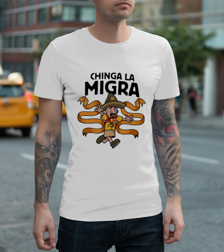Chinga La Migra Cartoon Number 5 Sombrero T-Shirt