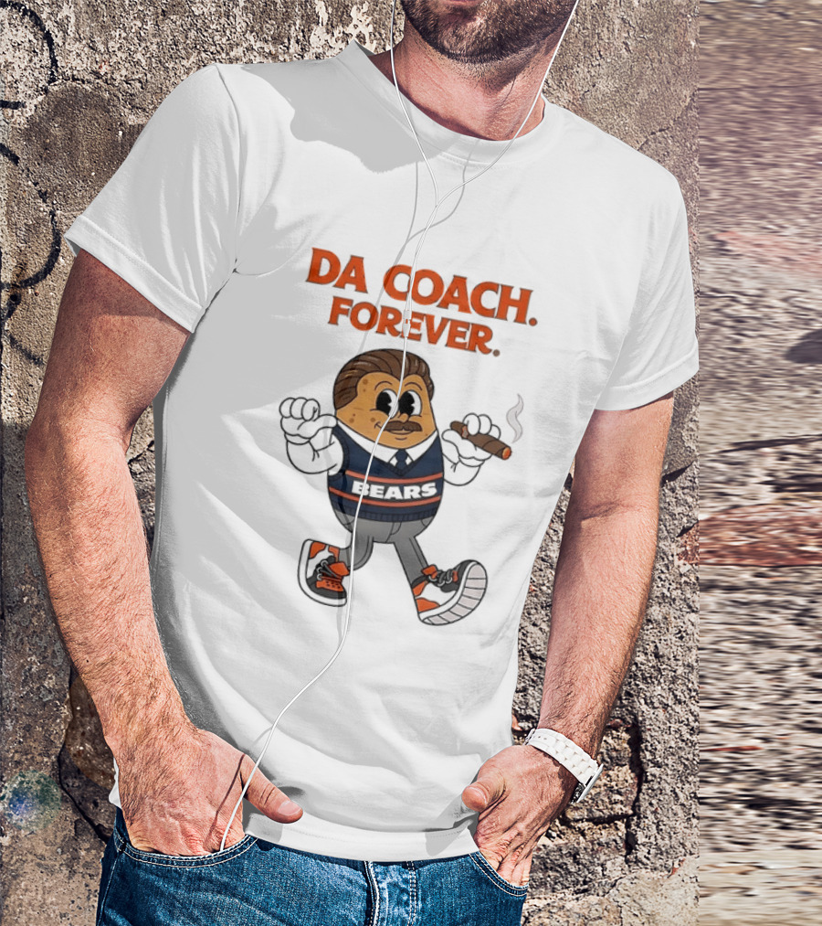 Chicago Bears Mike Ditka Da Coach Forever Iconic Cartoon Character Smoking Cigar T-Shirt