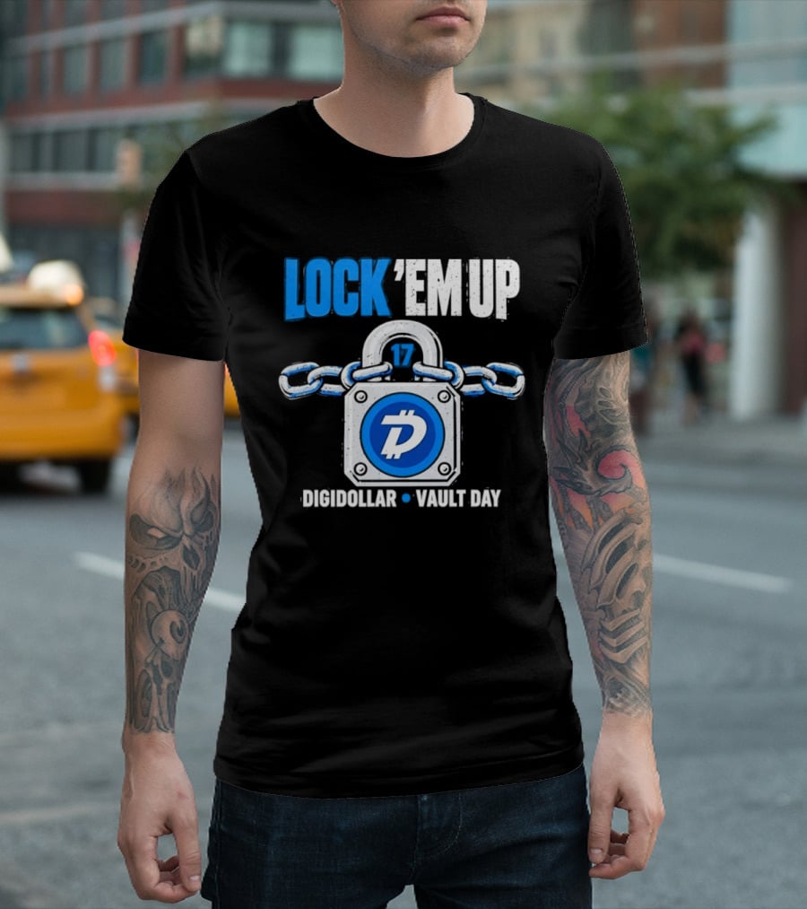 Lock 'Em Up 17 Digidollar Vault Day Cryptocurrency Security T-Shirt