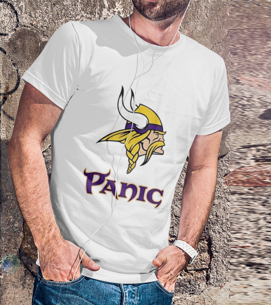 Minnesota Vikings Panic Viking Helmet Design NFL Fan T-Shirt