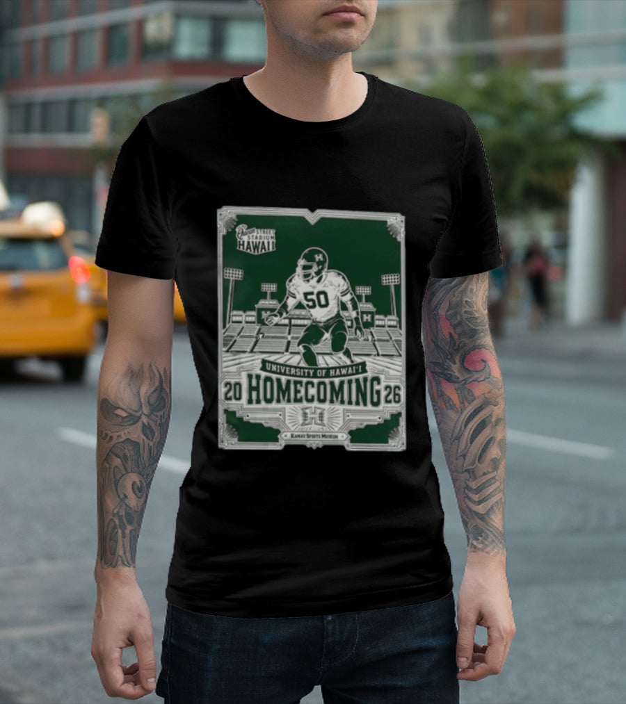 Queen Street Stadium Hawaii University Of Hawaii Homecoming 2026 Kanui Sports Museum T-Shirt