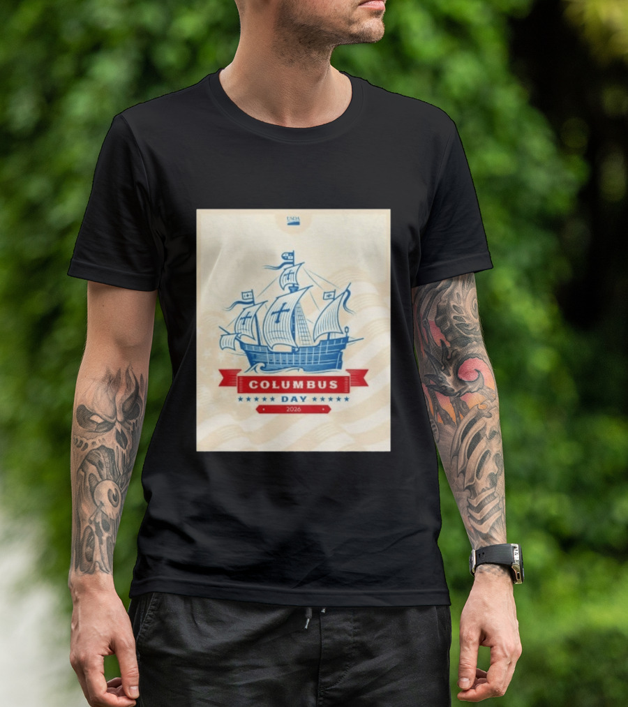USDA Columbus Day 2026 Ship Celebration Stars And Stripes T-Shirt