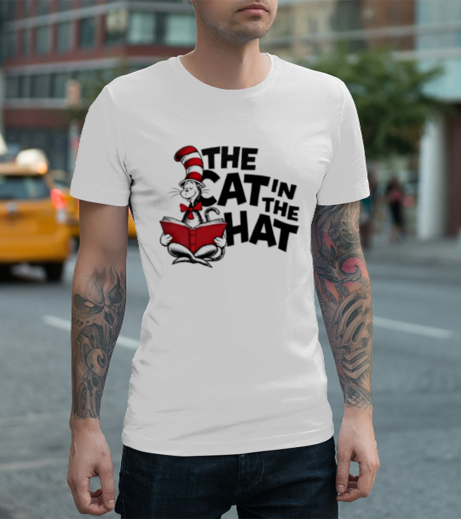 Dr Seuss The Cat In The Hat Reading Book T-Shirt