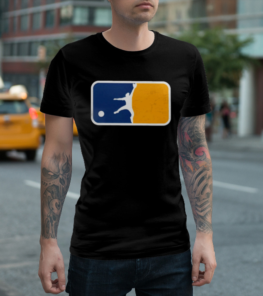 Milwaukee Brewers Baseball Leaping Catch Icon Luis Lara T-Shirt