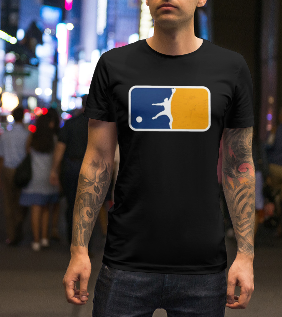 Milwaukee Brewers Baseball Leaping Catch Icon Luis Lara T-Shirt