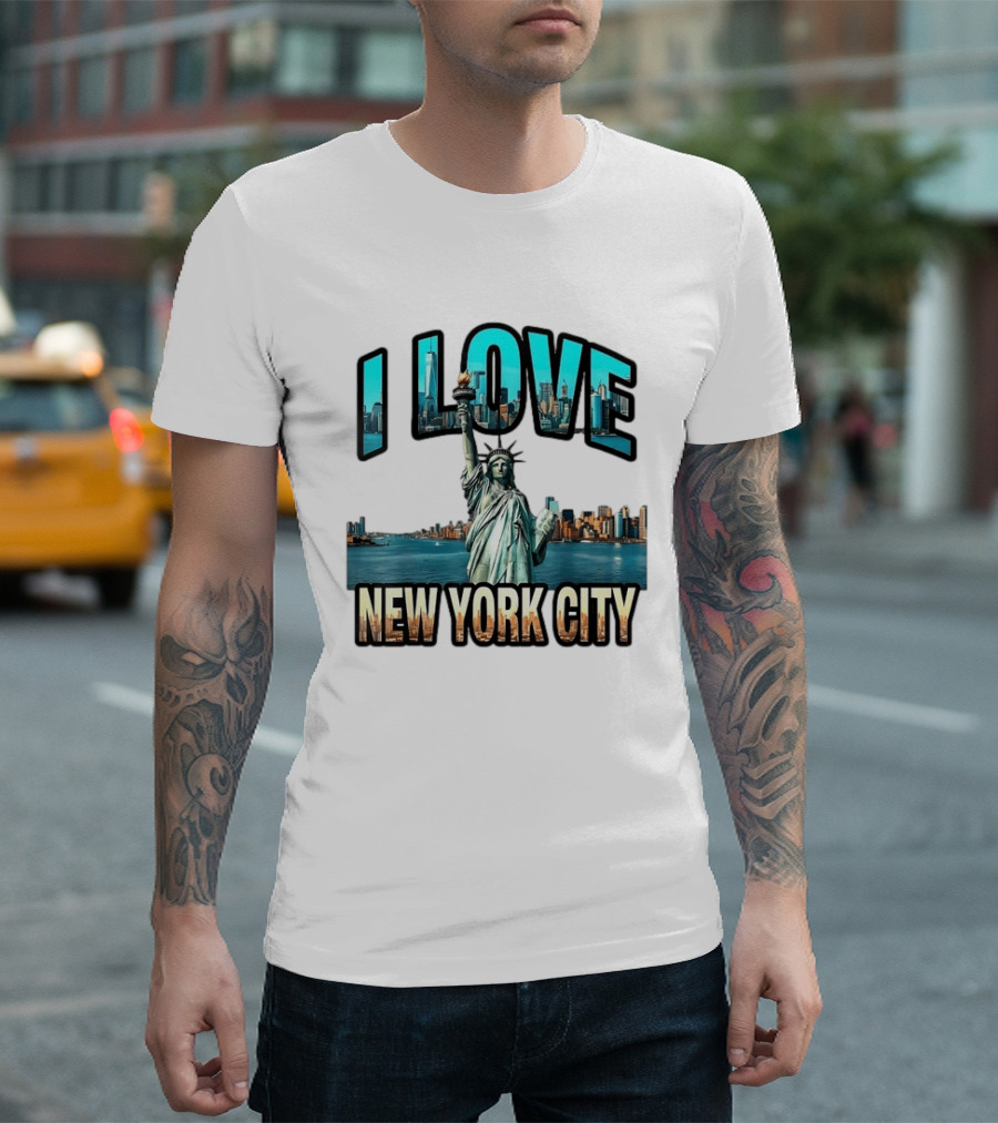 I Love New York City Statue Of Liberty Skyline T-Shirt