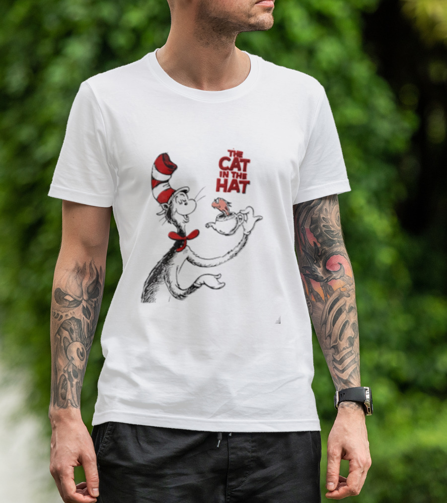 The Cat In The Hat Holding Teapot Iconic Character Image T-Shirt
